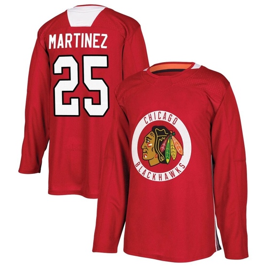 Adidas Alec Martinez Chicago Blackhawks Authentic Home Practice Jersey - Red