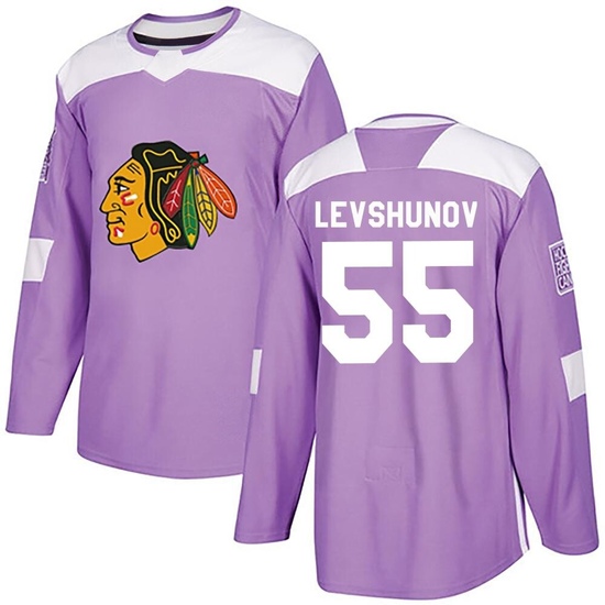 Adidas Artyom Levshunov Chicago Blackhawks Authentic Fights Cancer Practice Jersey - Purple