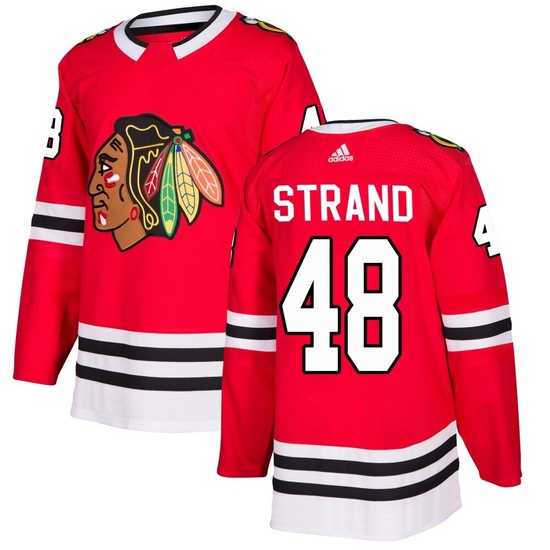 Adidas Austin Strand Chicago Blackhawks Authentic Home Jersey - Red