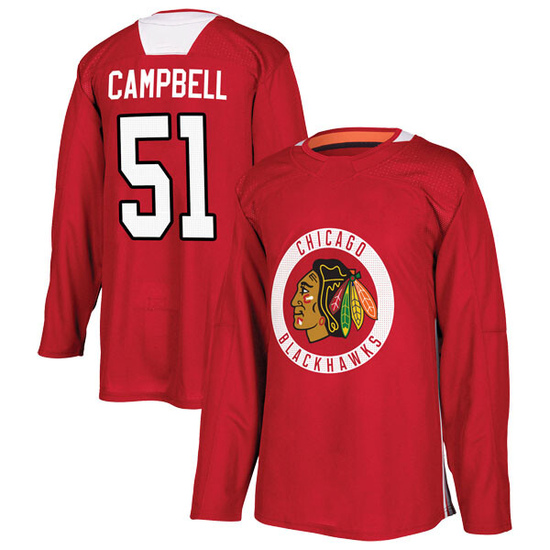 Adidas Brian Campbell Chicago Blackhawks Authentic Home Practice Jersey - Red