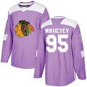 Adidas Ilya Mikheyev Chicago Blackhawks Authentic Fights Cancer Practice Jersey - Purple