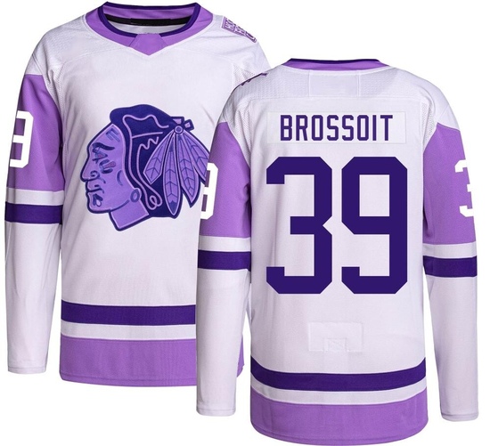 Adidas Laurent Brossoit Chicago Blackhawks Authentic Hockey Fights Cancer Jersey -