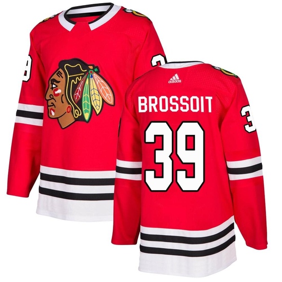 Adidas Laurent Brossoit Chicago Blackhawks Authentic Home Jersey - Red