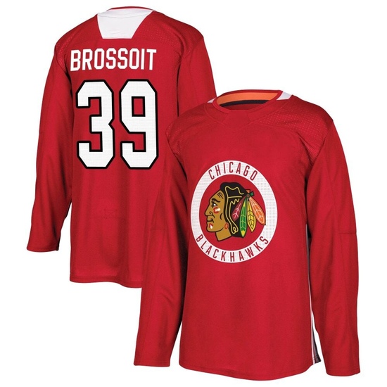 Adidas Laurent Brossoit Chicago Blackhawks Authentic Home Practice Jersey - Red