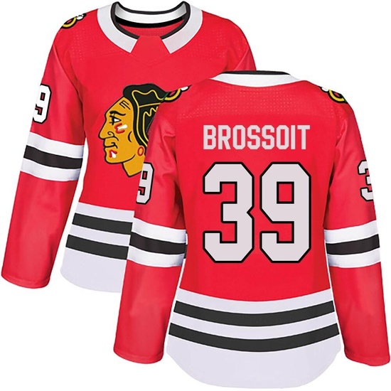 Adidas Laurent Brossoit Chicago Blackhawks Women's Authentic Home Jersey - Red