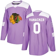 Adidas Marek Vanacker Chicago Blackhawks Authentic Fights Cancer Practice Jersey - Purple