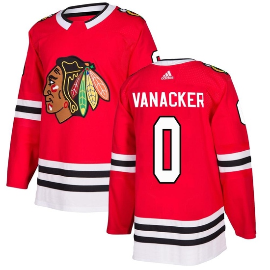 Adidas Marek Vanacker Chicago Blackhawks Authentic Home Jersey - Red