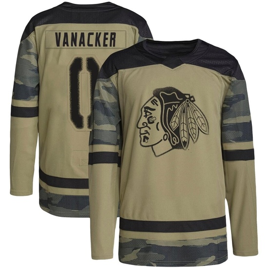 Adidas Marek Vanacker Chicago Blackhawks Authentic Military Appreciation Practice Jersey - Camo