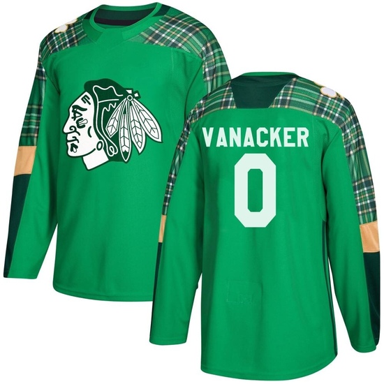 Adidas Marek Vanacker Chicago Blackhawks Authentic St. Patrick's Day Practice Jersey - Green