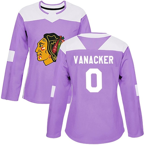 Adidas Marek Vanacker Chicago Blackhawks Women's Authentic Fights Cancer Practice Jersey - Purple