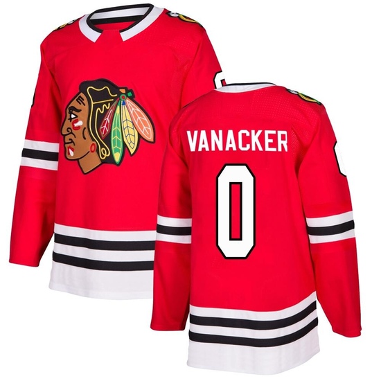 Adidas Marek Vanacker Chicago Blackhawks Youth Authentic Home Jersey - Red