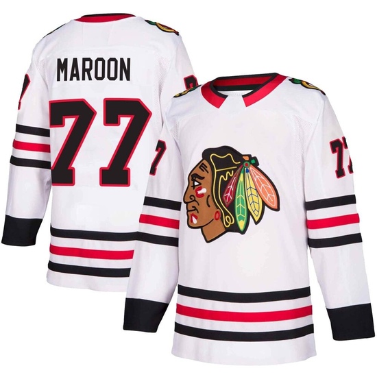 Adidas Pat Maroon Chicago Blackhawks Authentic Away Jersey - White