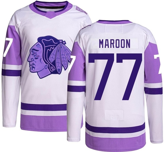 Adidas Pat Maroon Chicago Blackhawks Authentic Hockey Fights Cancer Jersey -