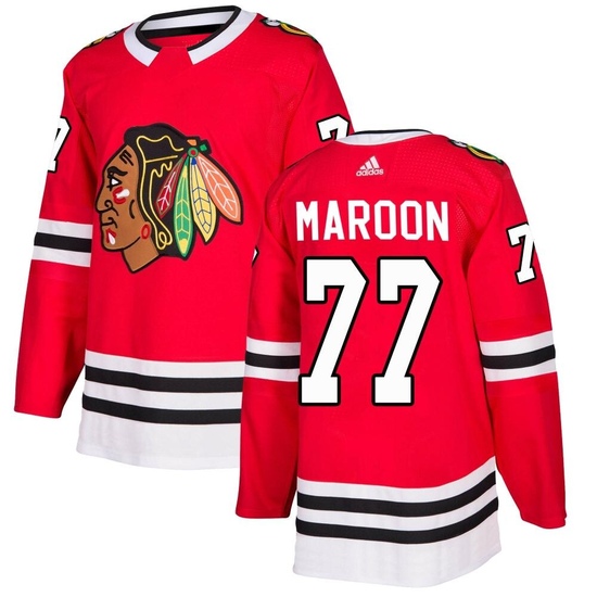 Adidas Pat Maroon Chicago Blackhawks Authentic Home Jersey - Red