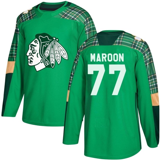 Adidas Pat Maroon Chicago Blackhawks Authentic St. Patrick's Day Practice Jersey - Green