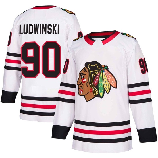 Adidas Paul Ludwinski Chicago Blackhawks Authentic Away Jersey - White