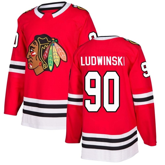 Adidas Paul Ludwinski Chicago Blackhawks Youth Authentic Home Jersey - Red