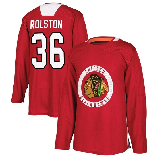 Adidas Ryder Rolston Chicago Blackhawks Authentic Home Practice Jersey - Red