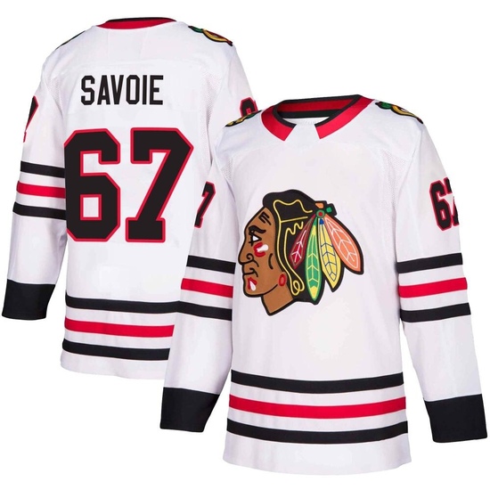 Adidas Samuel Savoie Chicago Blackhawks Authentic Away Jersey - White