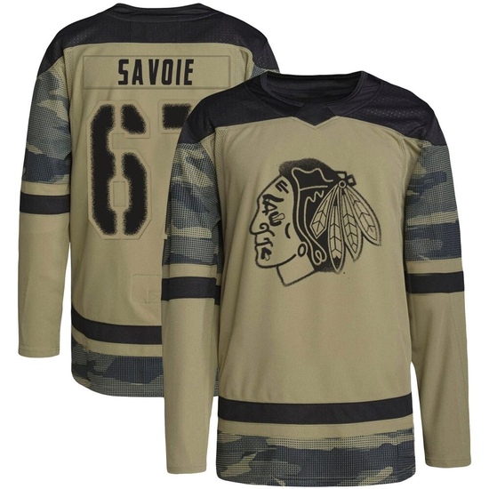 Adidas Samuel Savoie Chicago Blackhawks Authentic Military Appreciation Practice Jersey - Camo