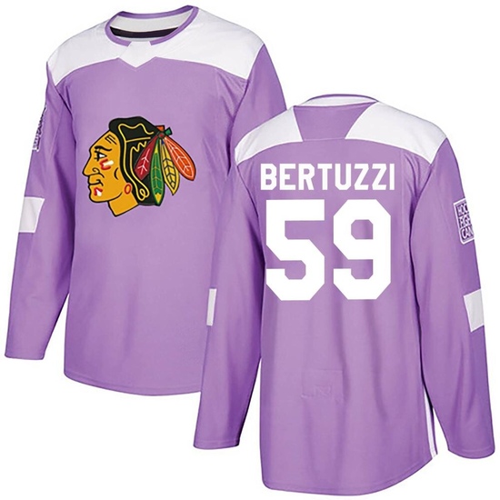 Adidas Tyler Bertuzzi Chicago Blackhawks Authentic Fights Cancer Practice Jersey - Purple