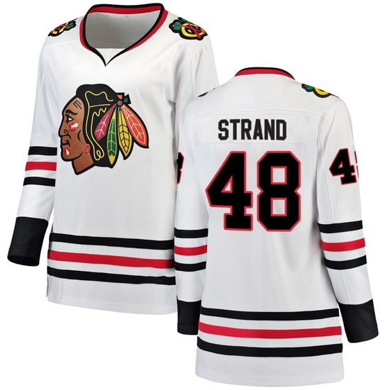 Fanatics Branded Austin Strand Chicago Blackhawks Women's Breakaway Away Jersey - White