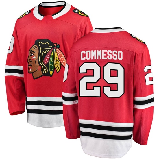 Fanatics Branded Drew Commesso Chicago Blackhawks Breakaway Home Jersey - Red