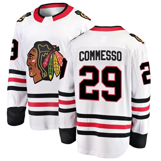 Fanatics Branded Drew Commesso Chicago Blackhawks Youth Breakaway Away Jersey - White