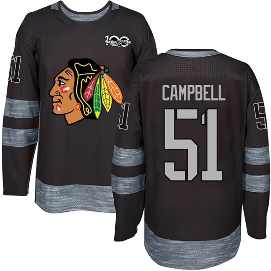 Brian Campbell Chicago Blackhawks Authentic 1917-2017 100th Anniversary Jersey - Black