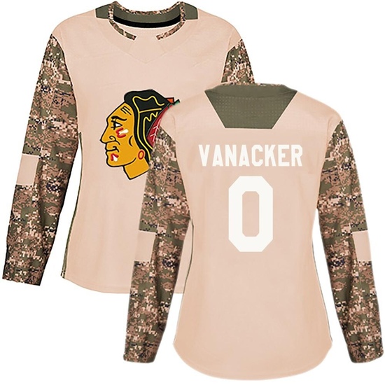 Marek Vanacker Chicago Blackhawks Women's Authentic adidas Veterans Day Practice Jersey - Camo