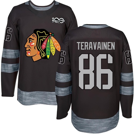 Teuvo Teravainen Chicago Blackhawks Authentic 1917-2017 100th Anniversary Jersey - Black